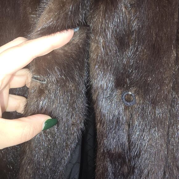 VTG Blackglama Mink Fur Coat Womens Large Brown Full Length Maple Furriers Mob - Picture 9 of 16